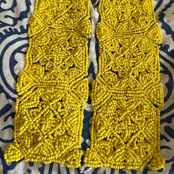 Talbots | Boho 100% Cotton Paisley Beaded Blouse - Picture 3 of 9